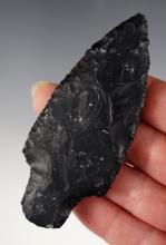 Well made 3 1/2" Ohio Adena made from black Coshocton Flint.