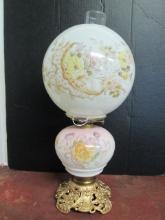 Floral Design Gone With The Wind Style Parlor Lamp