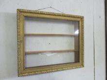 Painted Gold Frame Shadow Box Wall Mount Display Case/Shelf