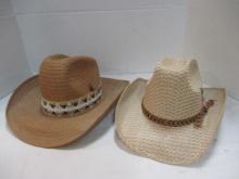 Koko Kooler 7 1/8 Straw Cowboy Hat and Mexican 55 Straw Cowboy Hat