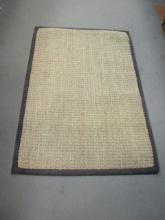 Natural Fiber Loomed with Banded Edge Area Rug with Pad
