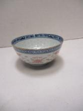 Vintage Chinese Porcelain Rice Bowl - Signed
