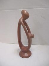 Abstract Carved "Mother and Child" Soapstone Sculpture
