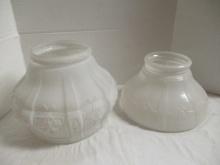 2 Vintage Frosted Glass Lamp Shades