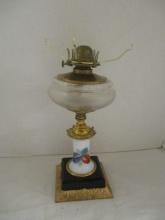 Antique Victorian Oil Lamp with Marble Base