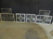 4 Sets Leaded Stain Glass Windows - See All Photos