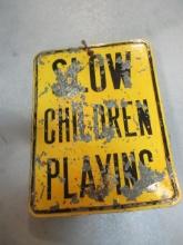 Vintage "Slow Children Playing" Metal Street Sign