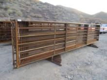 Lot Of (10) 24' x 5' 7" Metal Corral Fence Panels,