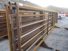 Lot Of (10) 24' x 5' 7" Metal Corral Fence Panels,