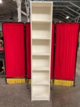 IKEA White Painted 6-Tier Wooden Bookcase w/ Adjustable Shelves. Measures 15.5" x 79.5" See pics.
