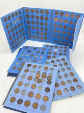 collection of 4 incomplete Whitman wheat penny folders incl some 1909 VDB & early S mint marks