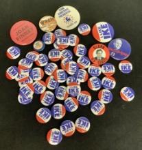 Estate Lot Political Buttons - I Like Ike, See Photos For Condition