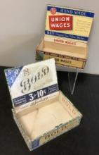2 Vintage Cigar Boxes - Bold Bolero Bros. & Union Wages, See Photos For Con