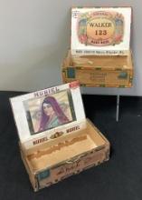 2 Vintage Cigar Boxes - Walker & Muriel, See Photos For Condition