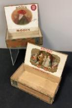 2 Vintage Cigar Boxes - Rodin & Roitray, See Photos For Condition