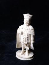 Antique Carved Bone Figure - King in Carved Robe