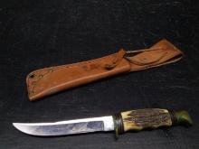 Edgemark Gold Line Bone Handle Knife with Sheath