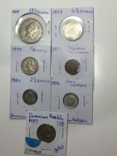 (7) Coins Of Dominican Republic