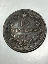 1894 Italy 10 Centimes 