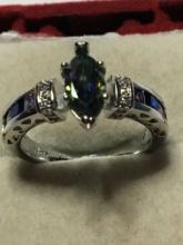 .925 Sterling Silver 1 Ct Mystic Topaz Ring