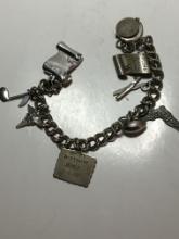.925 Sterling Silver Vintage Charm Bracelet