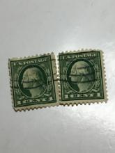 2- 1 Cent George Washington Stamp