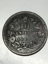 1867 10 Centimes Italy