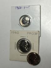 1960, 1961, & 1968 S Gem Jefferson Nickels
