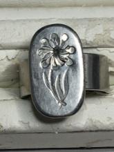 Stainless Steel Flower Ring Size 9 Vintage