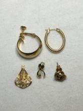 Misc Gold And Gold Filled Earrings Lot