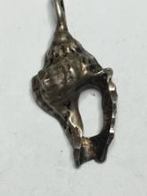 Antique Sterling Silver Sea Shell Pendant 