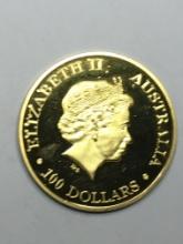 24kt Gold Layered Australian Kangaroo Gold Coin Replica