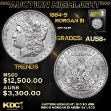 ***Auction Highlight*** 1884-s Morgan Dollar 1 Graded Choice AU/BU Slider+ By USCG (fc)