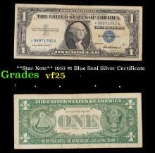 **Star Note** 1957 $1 Blue Seal Silver Certificate Grades vf+