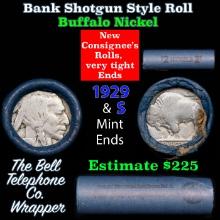 Buffalo Nickel Shotgun Roll in Old Bank Style 'Bell Telephone' Wrapper 1929 & s Mint Ends