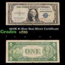 1935E $1 Blue Seal Silver Certificate Grades vf, very fine