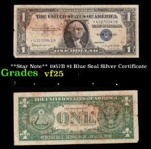 **Star Note** 1957B $1 Blue Seal Silver Certificate Grades vf+