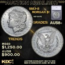***Auction Highlight*** 1883-s Morgan Dollar $1 Graded au58+ BY SEGS (fc)