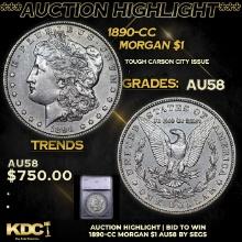 ***Auction Highlight*** 1890-cc Morgan Dollar $1 Graded au58 BY SEGS (fc)