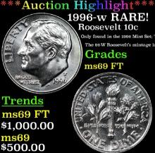***Auction Highlight*** 1996-w Roosevelt Dime RARE!  Top Pop! 10c Graded ms69 FT By USCG (fc)