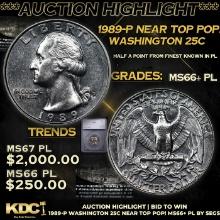 ***Auction Highlight*** 1989-p Washington Quarter Near Top Pop! 25c Graded ms66+ pl BY SEGS (fc)