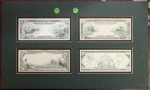 Mounted Set of U.S. Intaglio of Historical Banknote Backs