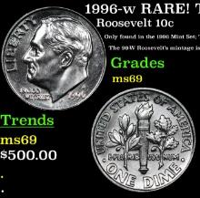1996-w Roosevelt Dime RARE! TOP POP! 10c Grades ms69 BY SEGS