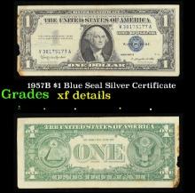 1957B $1 Blue Seal Silver Certificate Grades xf details