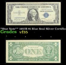 **Star Note** 1957B $1 Blue Seal Silver Certificate Grades vf++