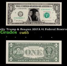 Novelty Trump & Reagan 2017A $1 Federal Reserve Note Grades Gem CU