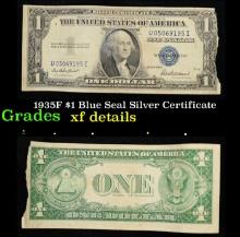 1935F $1 Blue Seal Silver Certificate Grades xf details