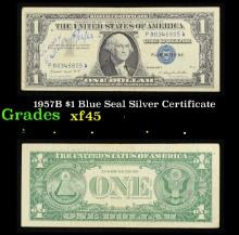 1957B $1 Blue Seal Silver Certificate Grades xf+