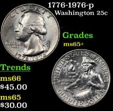 1776-1976-p Washington Quarter 25c Grades GEM+ Unc