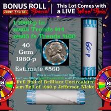 CRAZY Nickel Wheel Buy THIS 1960-p solid  BU Jefferson 5c roll & get 1-5 BU rolls FREE WOW